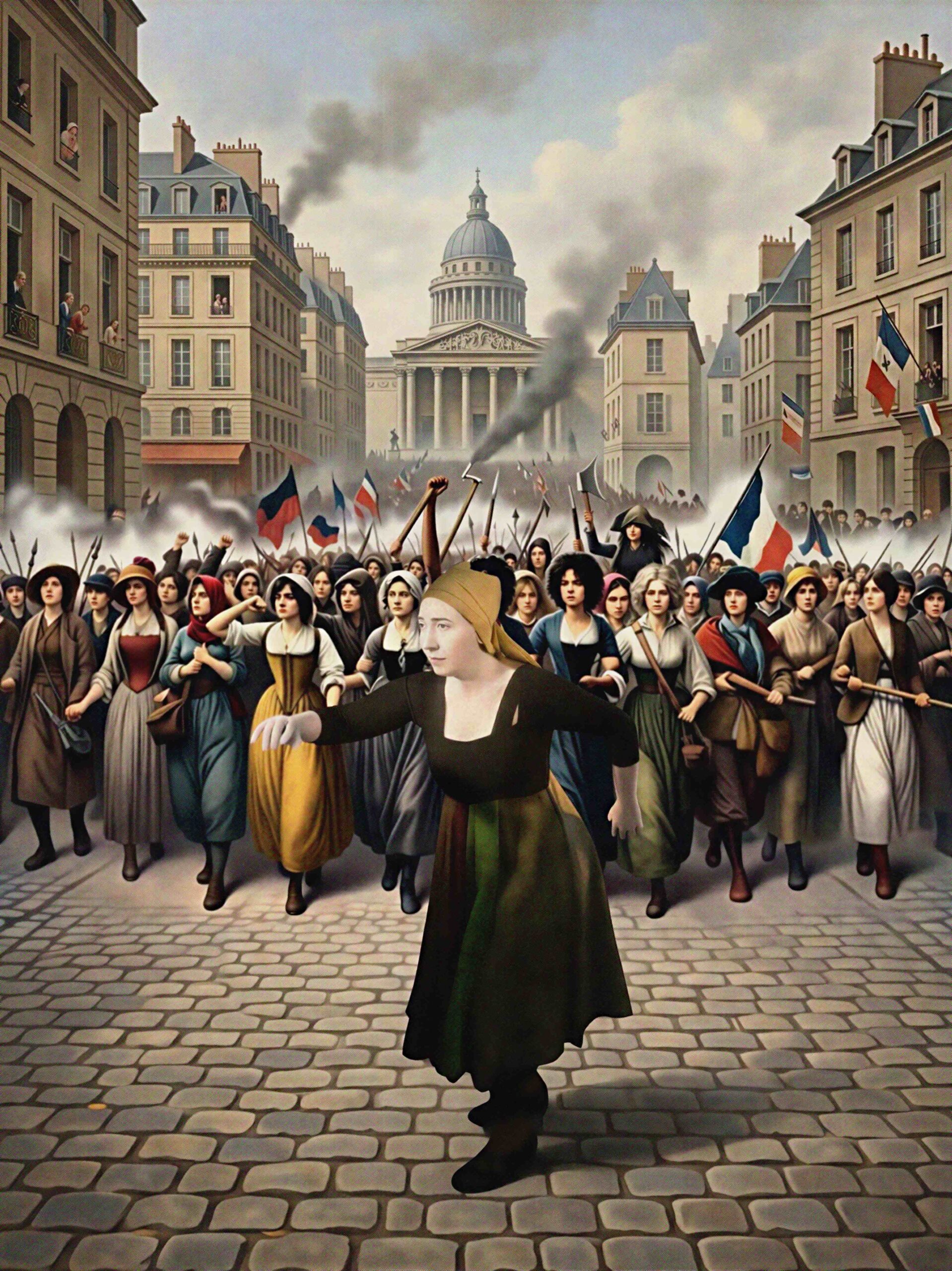 A.Neumann Beklaute Frauen_02 Angelika Neumann marschiert mit Marktfrauen frz. Revolution